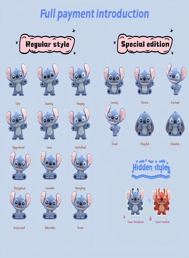 MINISO Disney Stitch Blind Bag, 1 Pack (3 Mini Flocked Figures Inside), 2'' Kawaii Blind Box Collectible Toys, Cute Friendship Gift for Girls Boys Girlfriend - Image 2